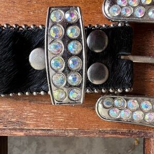 Beautiful black “horse hair“ rhinestone belt. Cowgirl